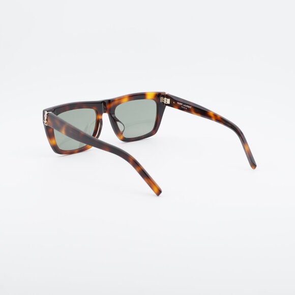 Saint Laurent SL M131/F 003 Sunglasses Havana Square Frame, Green Lenses main image 11